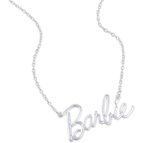 pink Barbie logo necklace for women girl pendant chain jewelry gift accessory - Picture 4 of 7